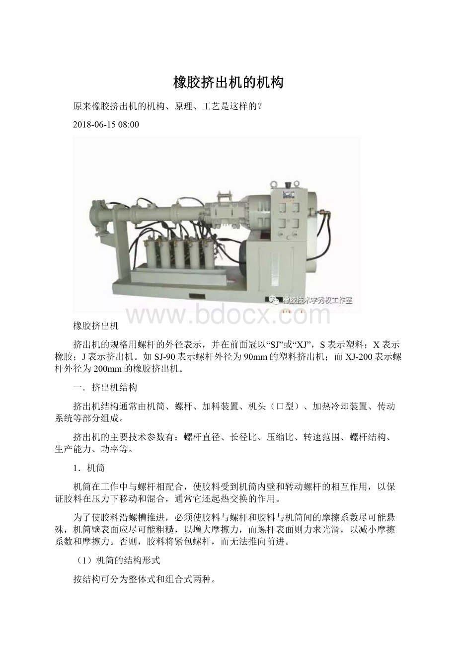 橡胶挤出机的机构.docx_第1页