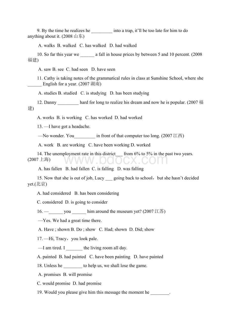 高一牛津英语模块二第二单元时态练习Word下载.docx_第2页