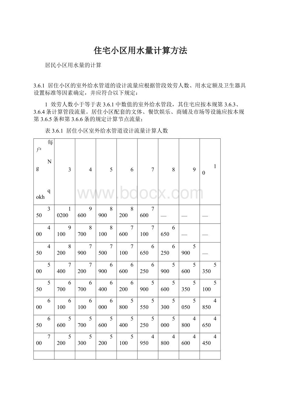 住宅小区用水量计算方法Word文件下载.docx