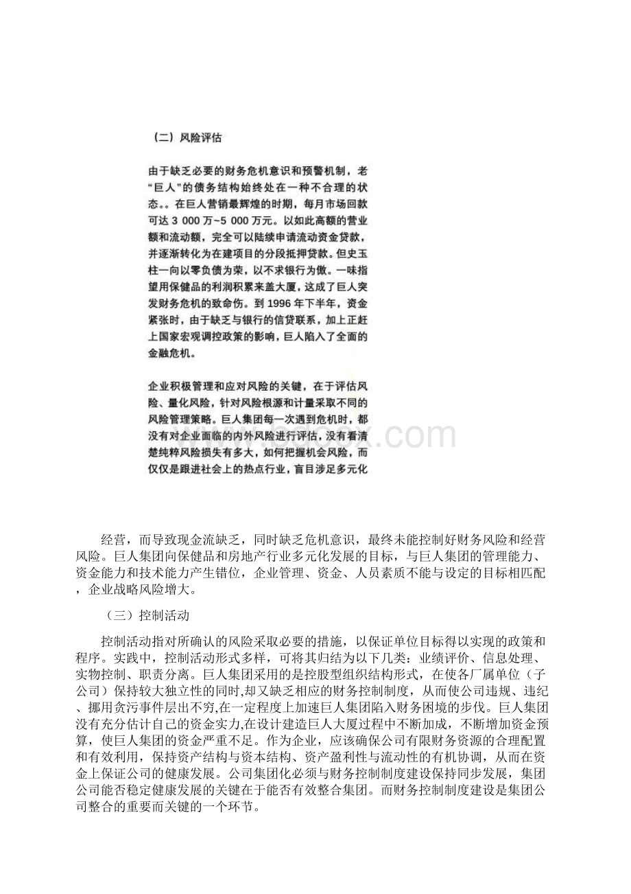 从巨人集团内部控制混乱的案例引发的思考.docx_第3页