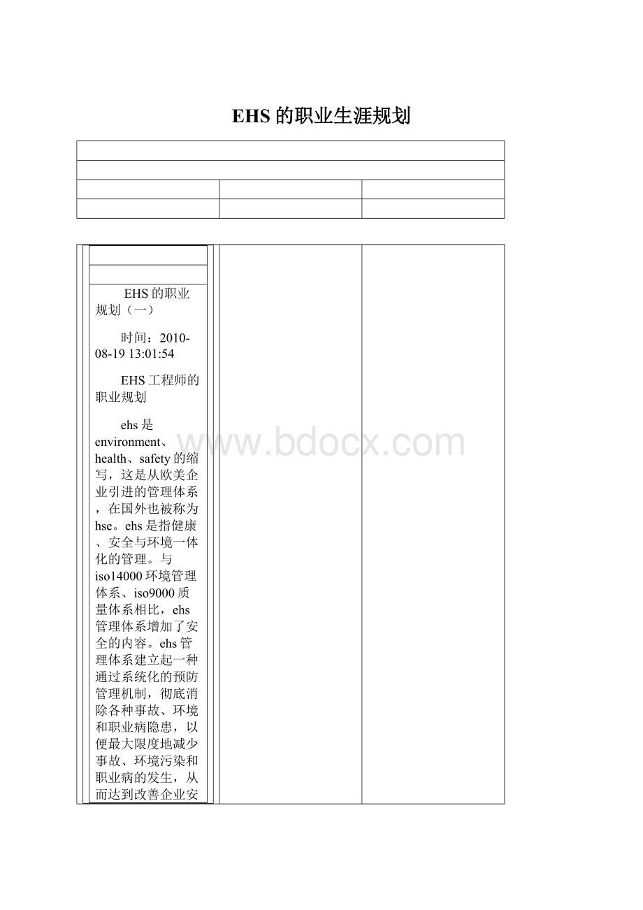 EHS的职业生涯规划.docx