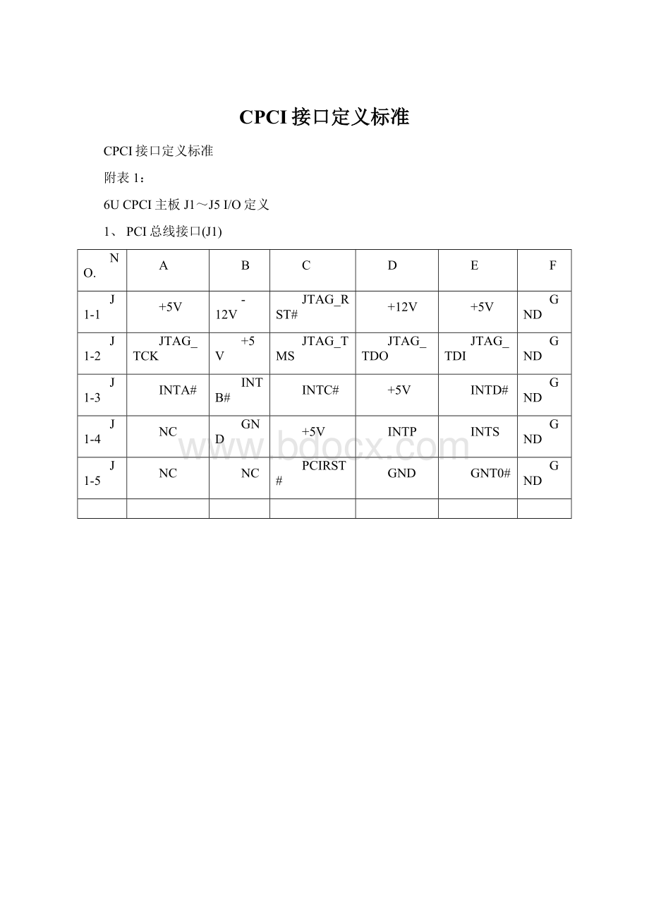 CPCI接口定义标准.docx