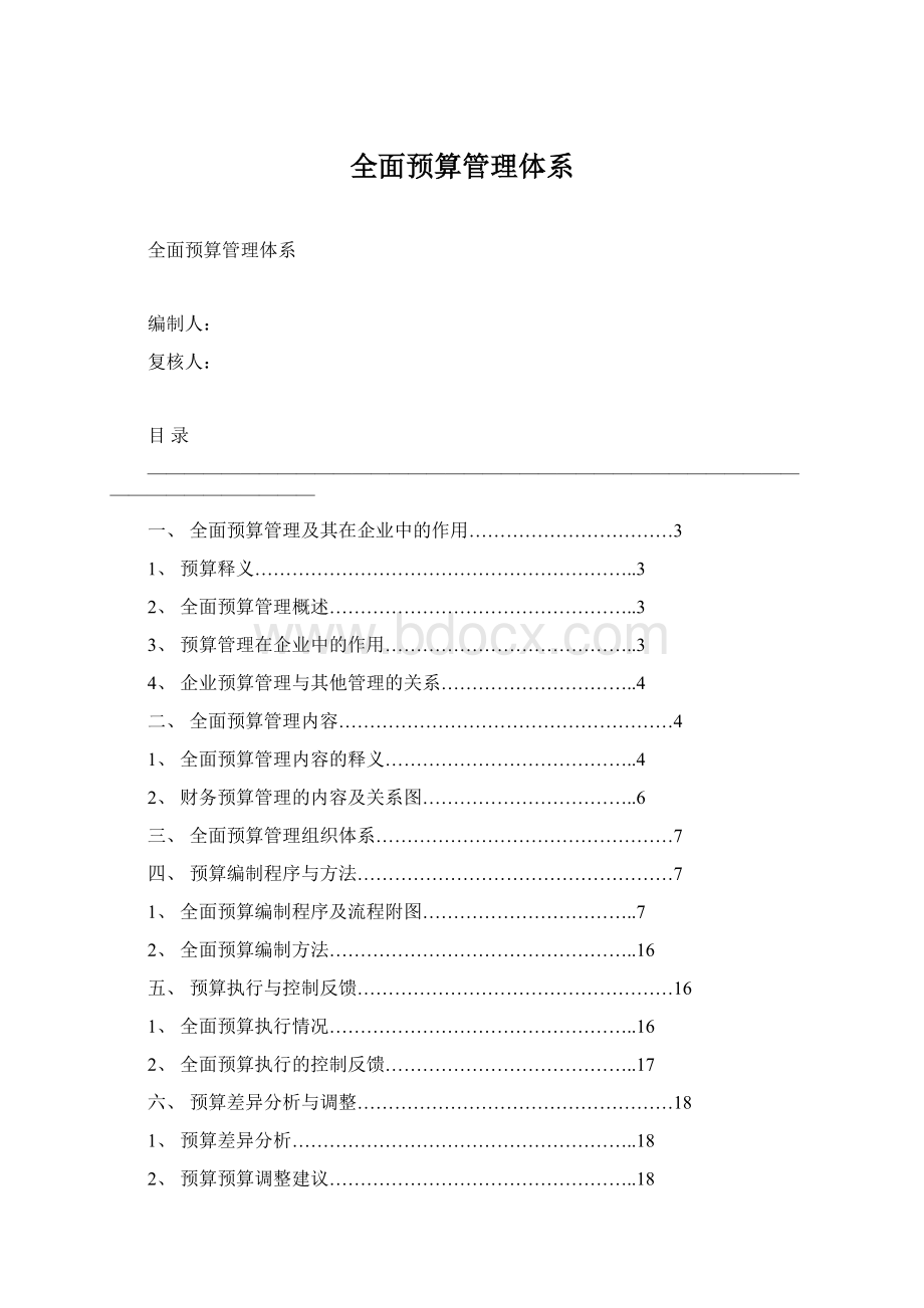 全面预算管理体系Word格式.docx_第1页