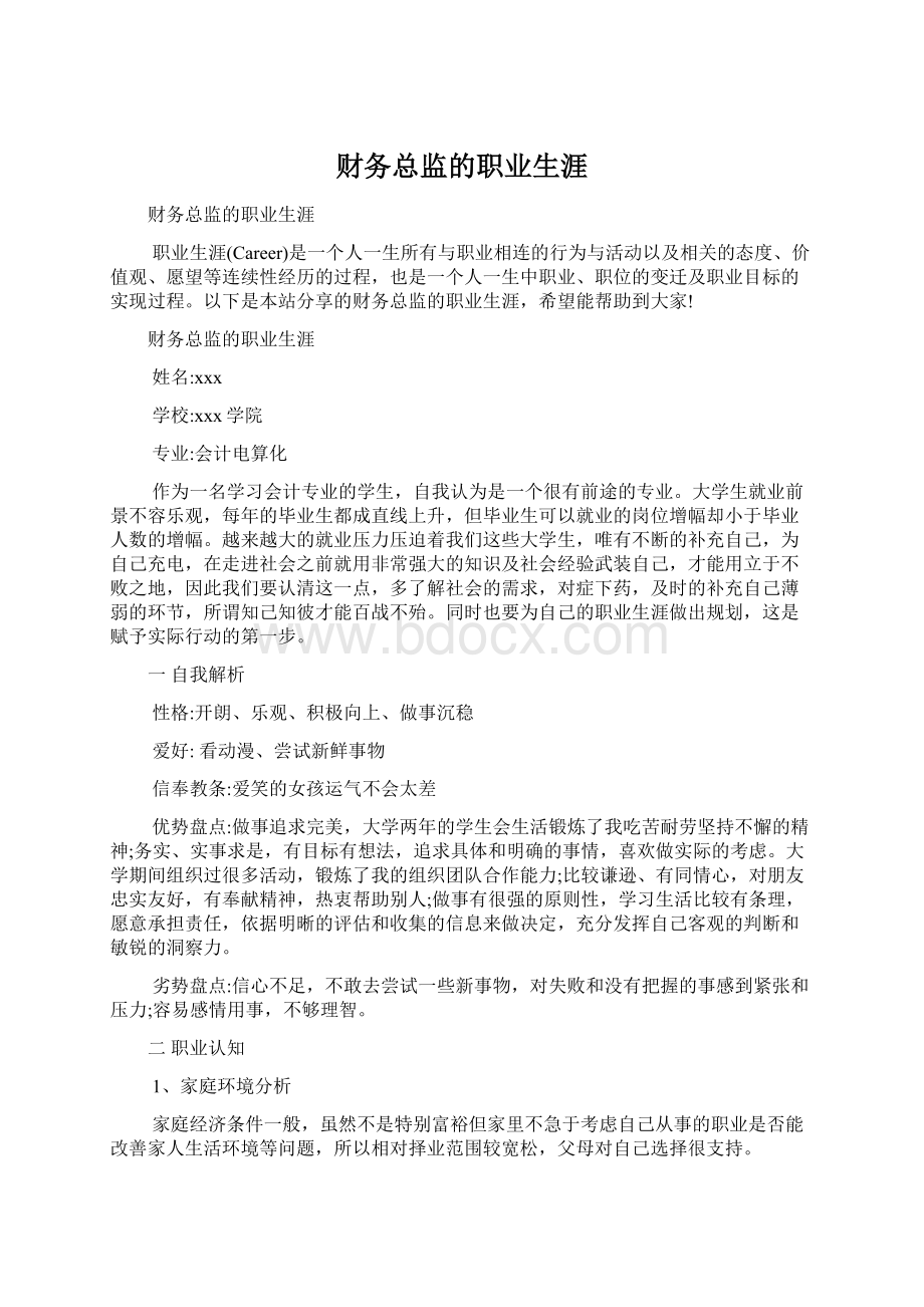 财务总监的职业生涯Word格式文档下载.docx