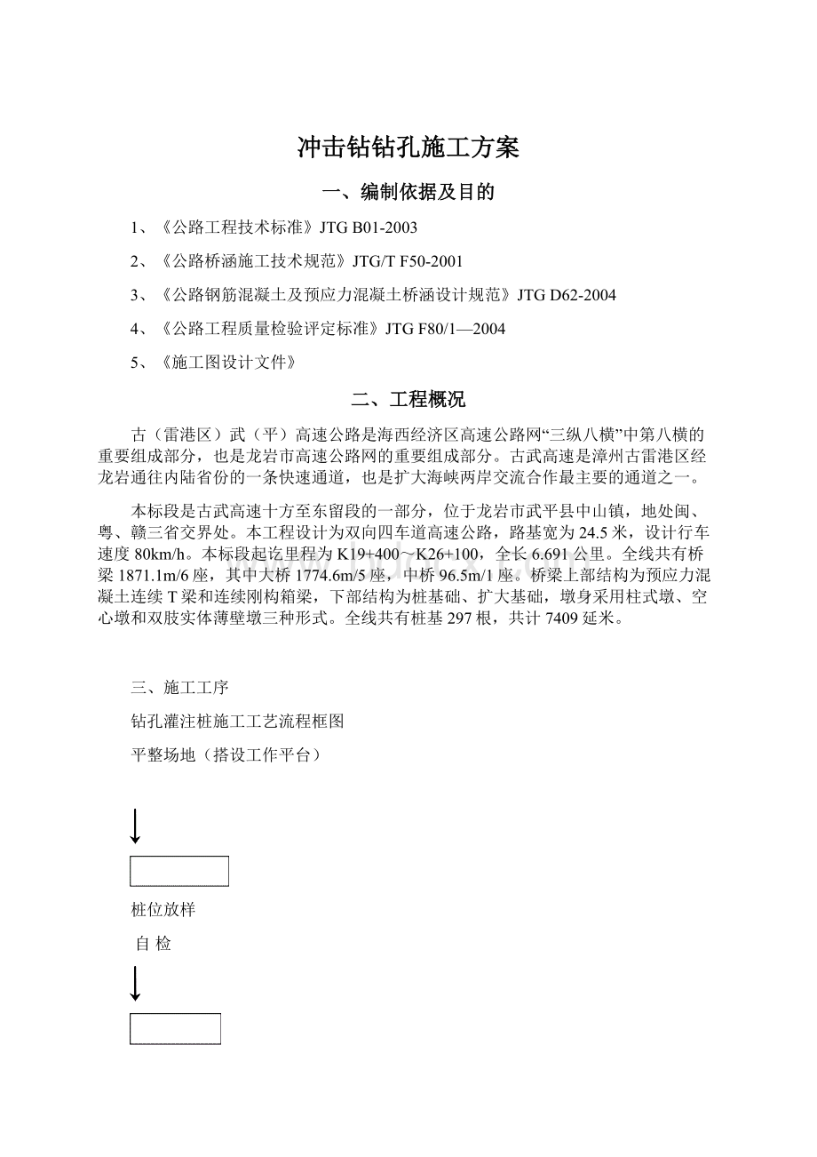 冲击钻钻孔施工方案Word格式文档下载.docx