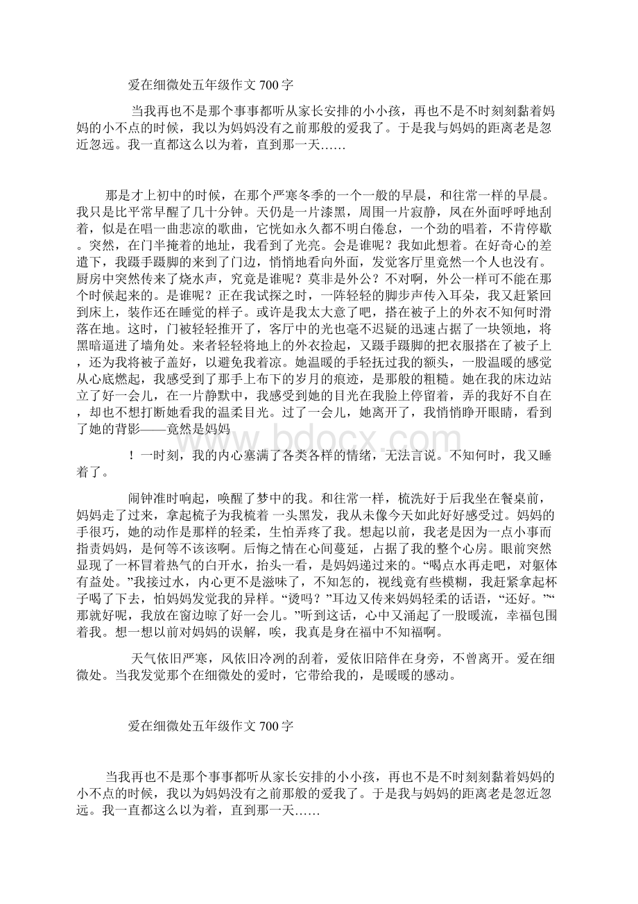 爱在细微处五年级作文700字.docx_第2页