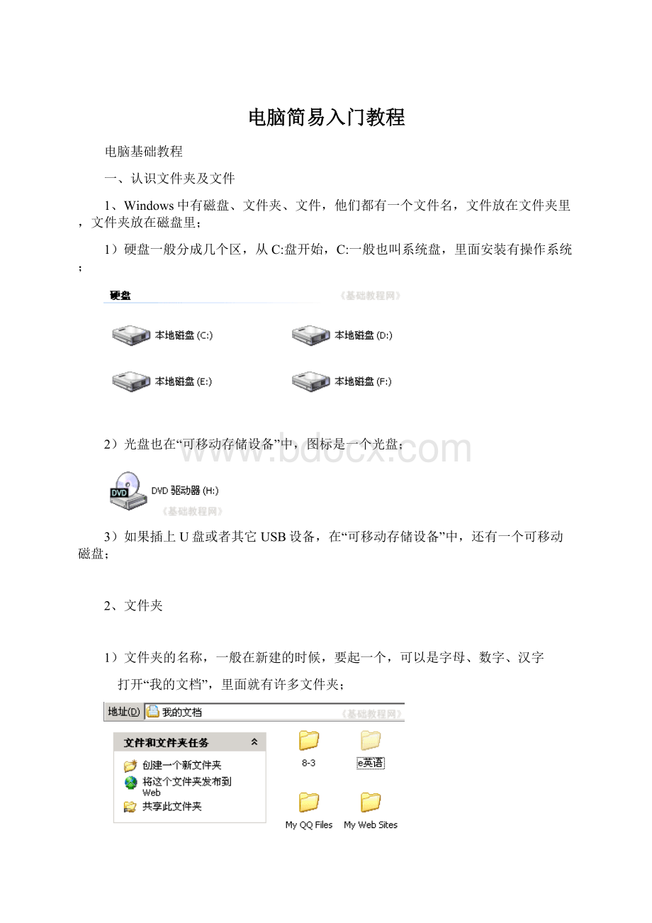 电脑简易入门教程Word文档格式.docx