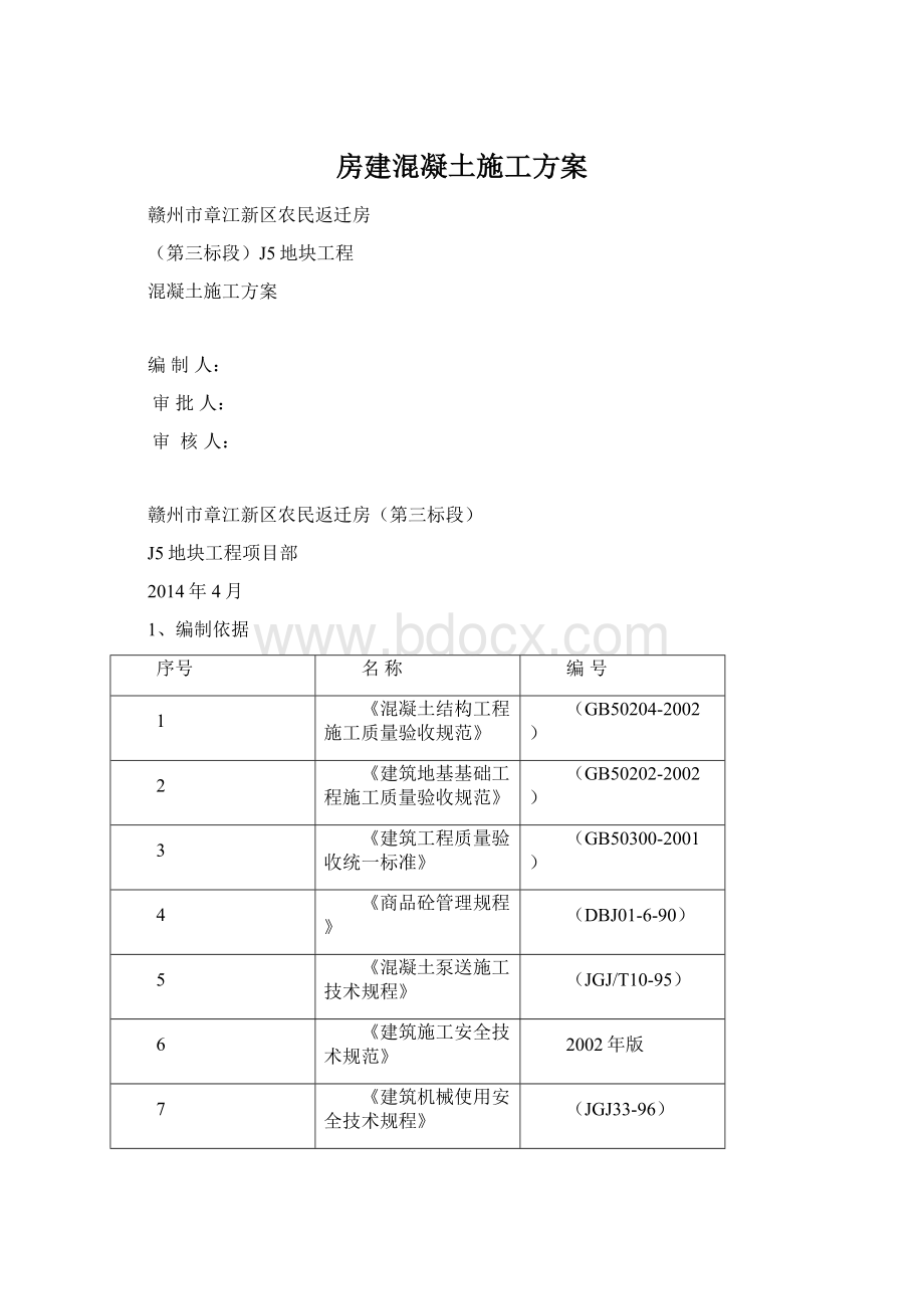 房建混凝土施工方案Word文档格式.docx