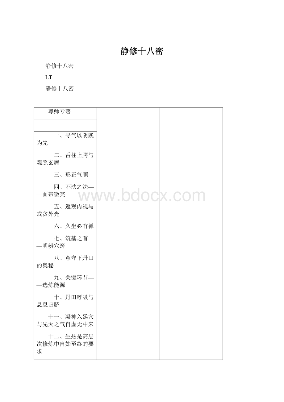 静修十八密Word下载.docx