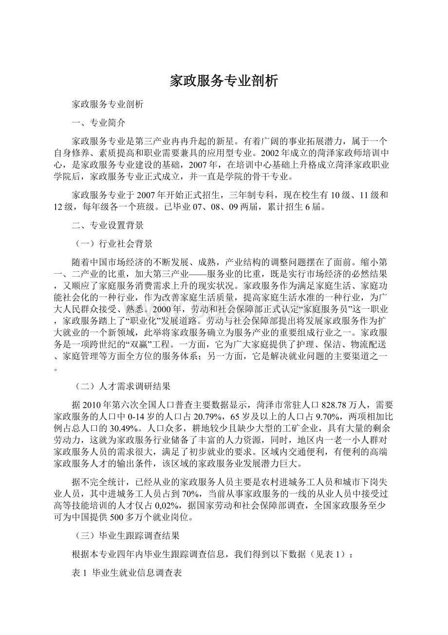 家政服务专业剖析.docx_第1页