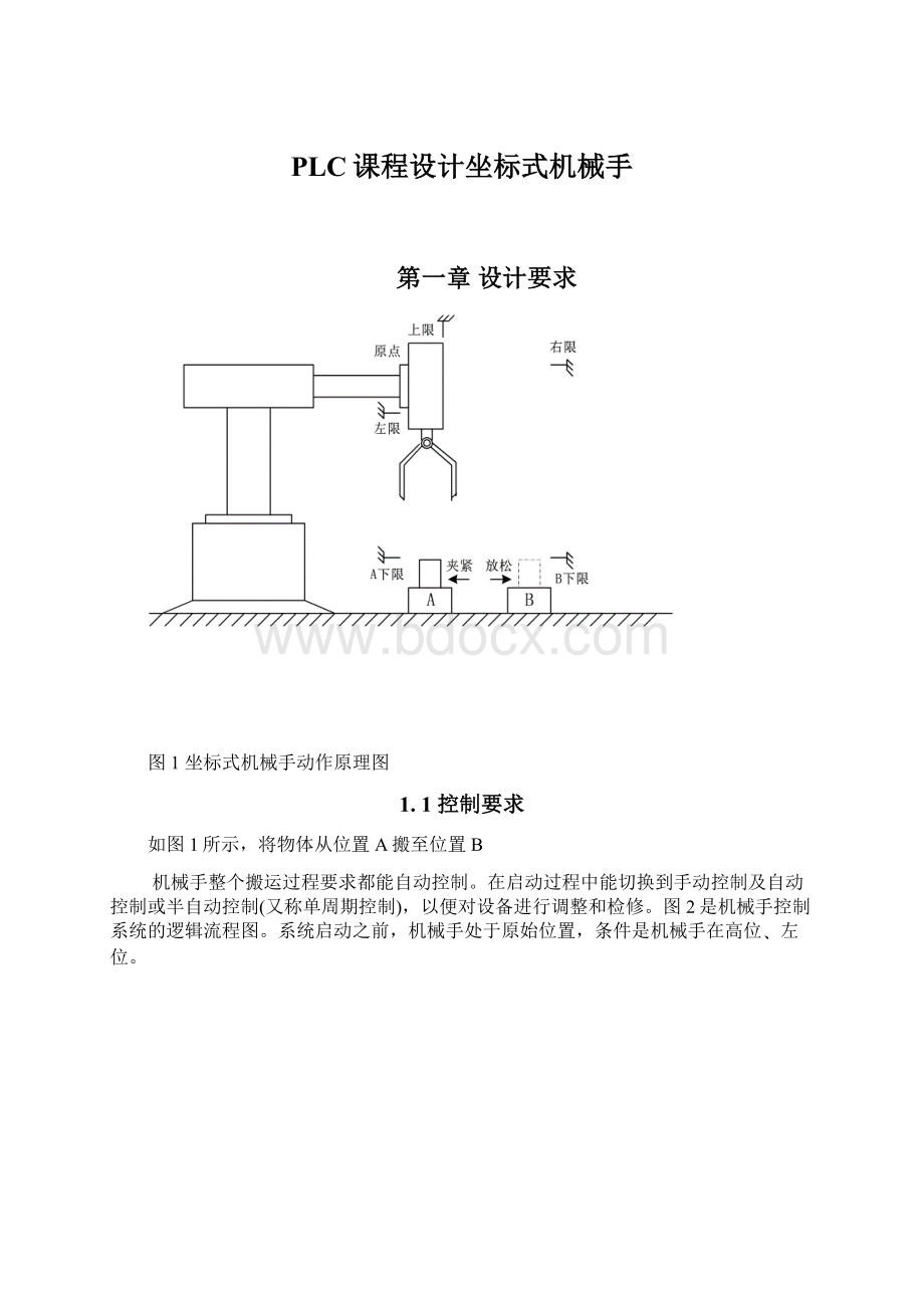 PLC课程设计坐标式机械手.docx