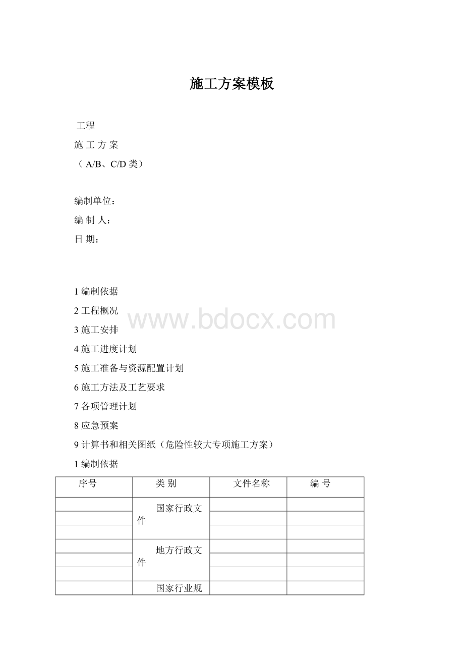 施工方案模板文档格式.docx