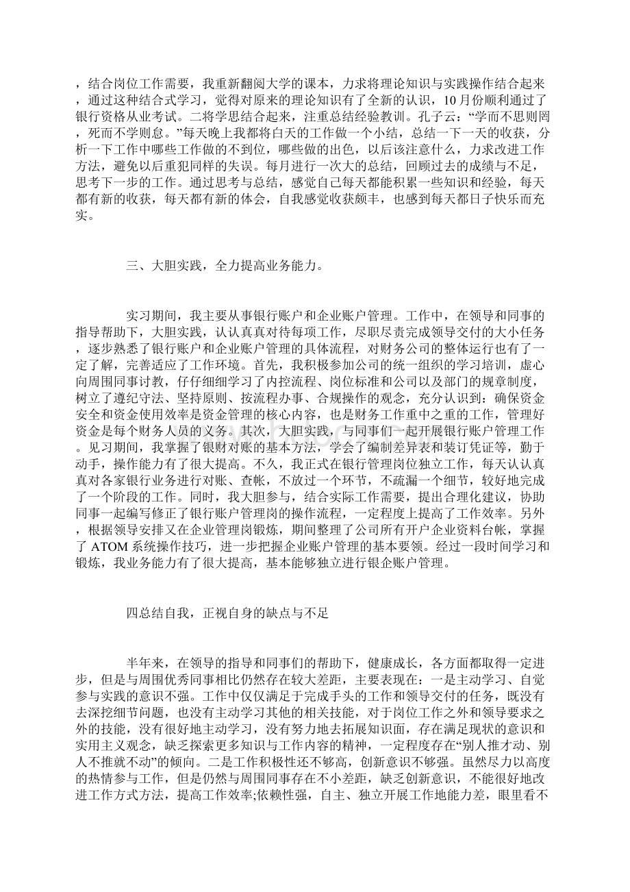 出纳人员自我鉴定精选范文.docx_第2页