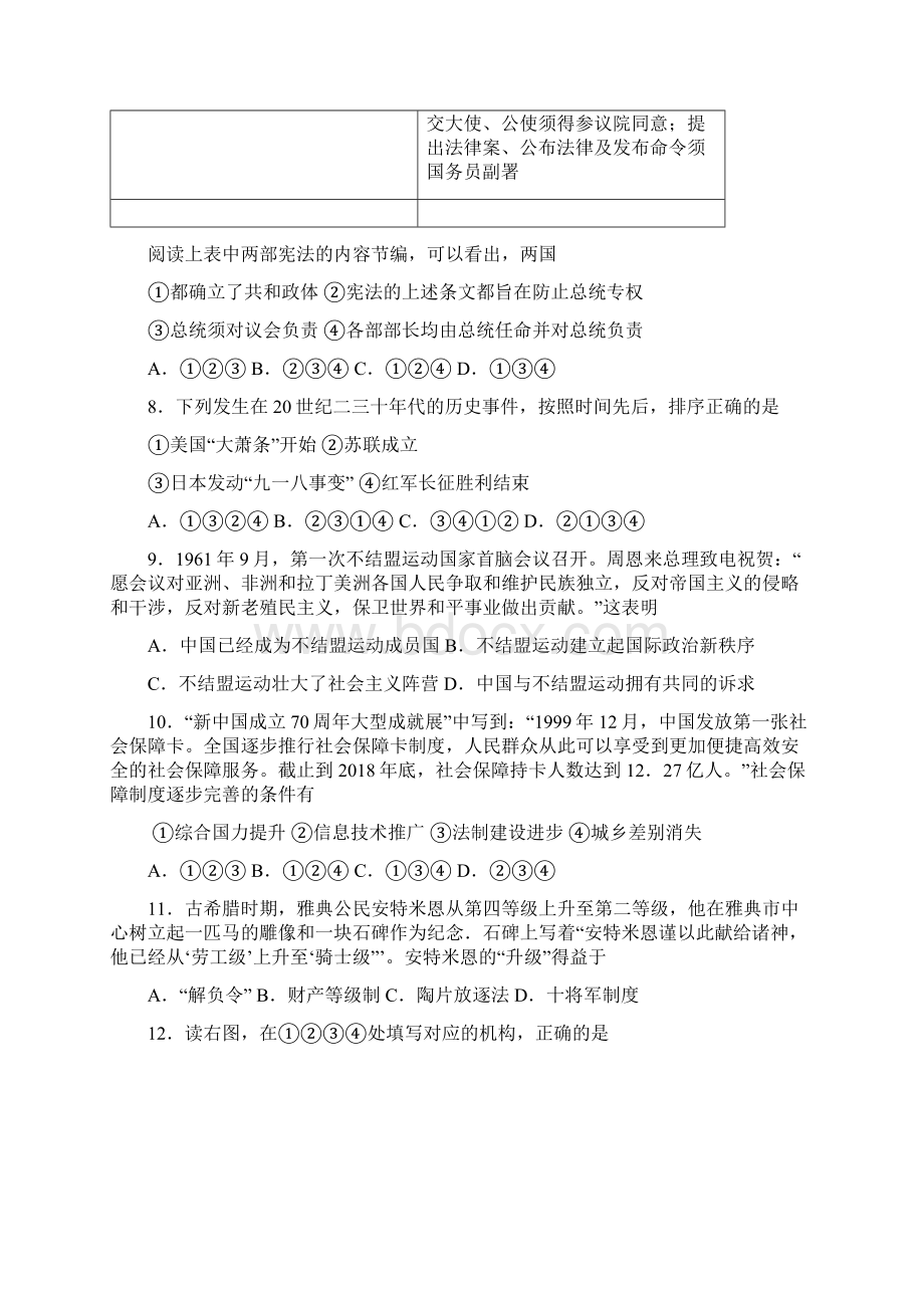 北京市普通高中学业水平等级性考试适应性测试历史试题Word版.docx_第3页