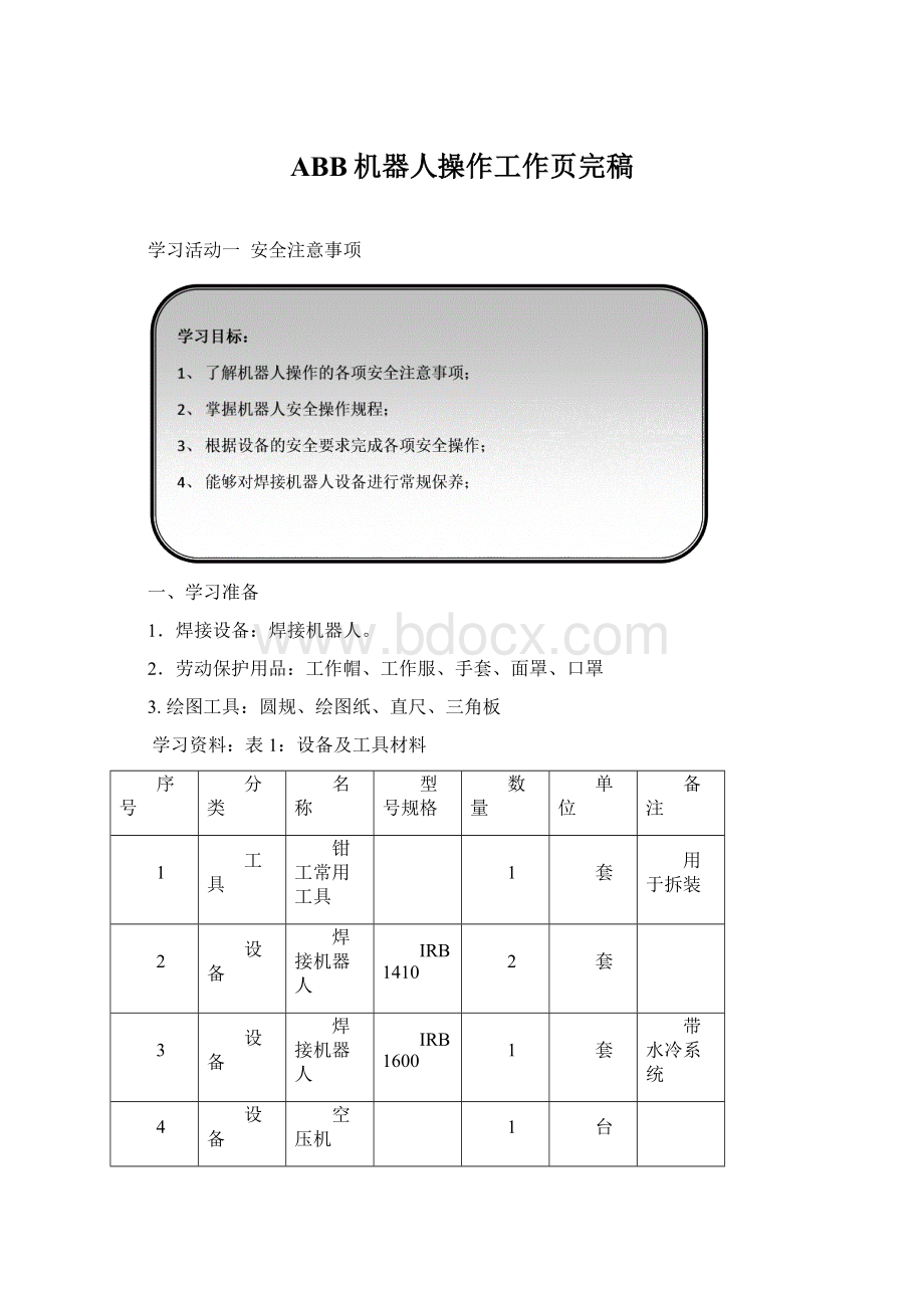 ABB机器人操作工作页完稿.docx