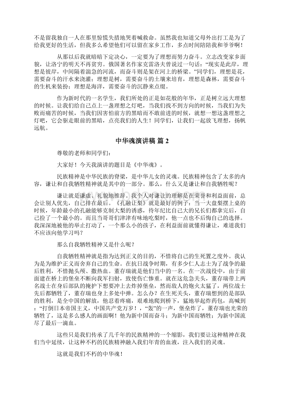 关于中华魂演讲稿范文集合六篇Word格式.docx_第2页