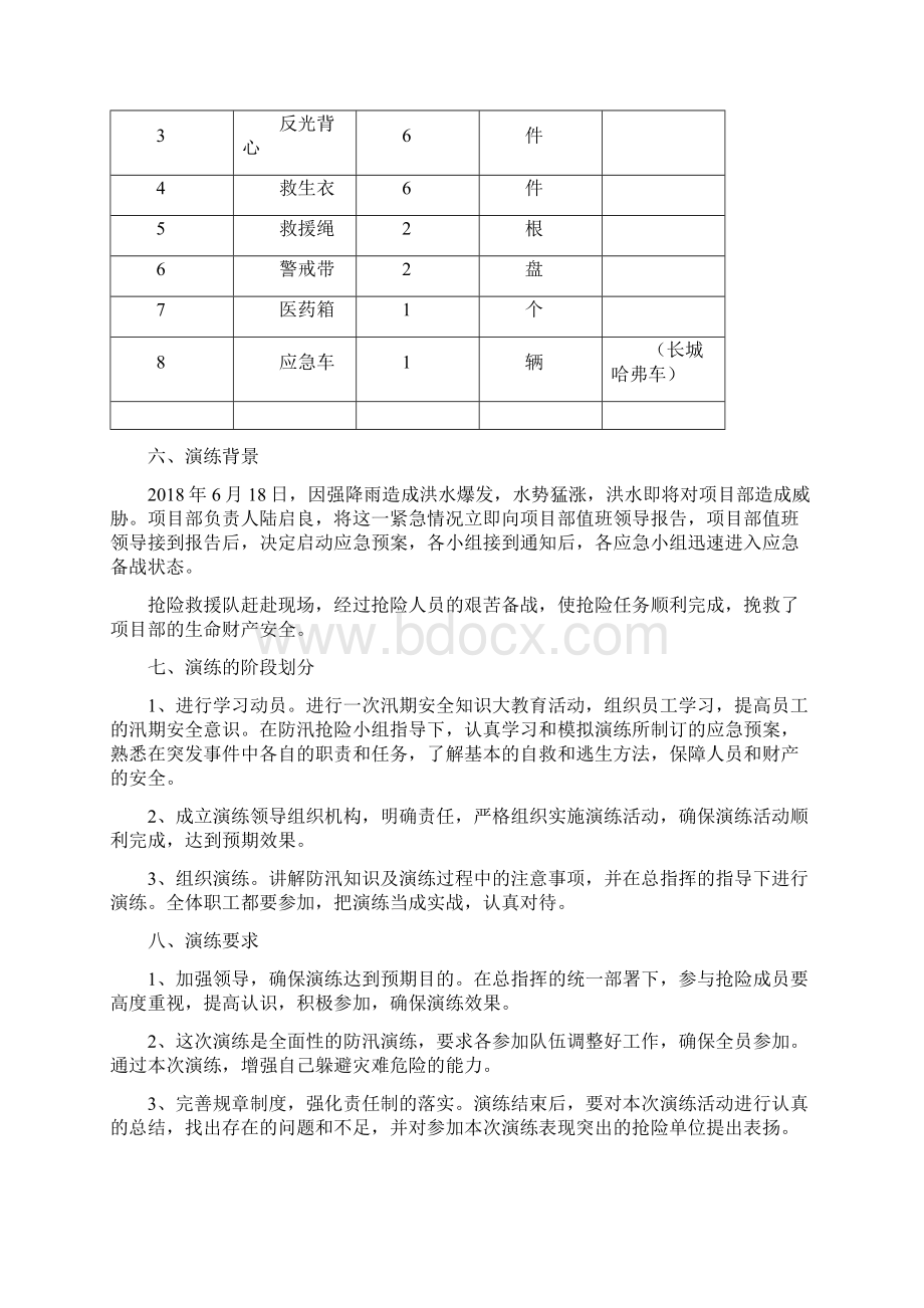 防汛应急演练方案及流程防洪应急演练过程.docx_第3页