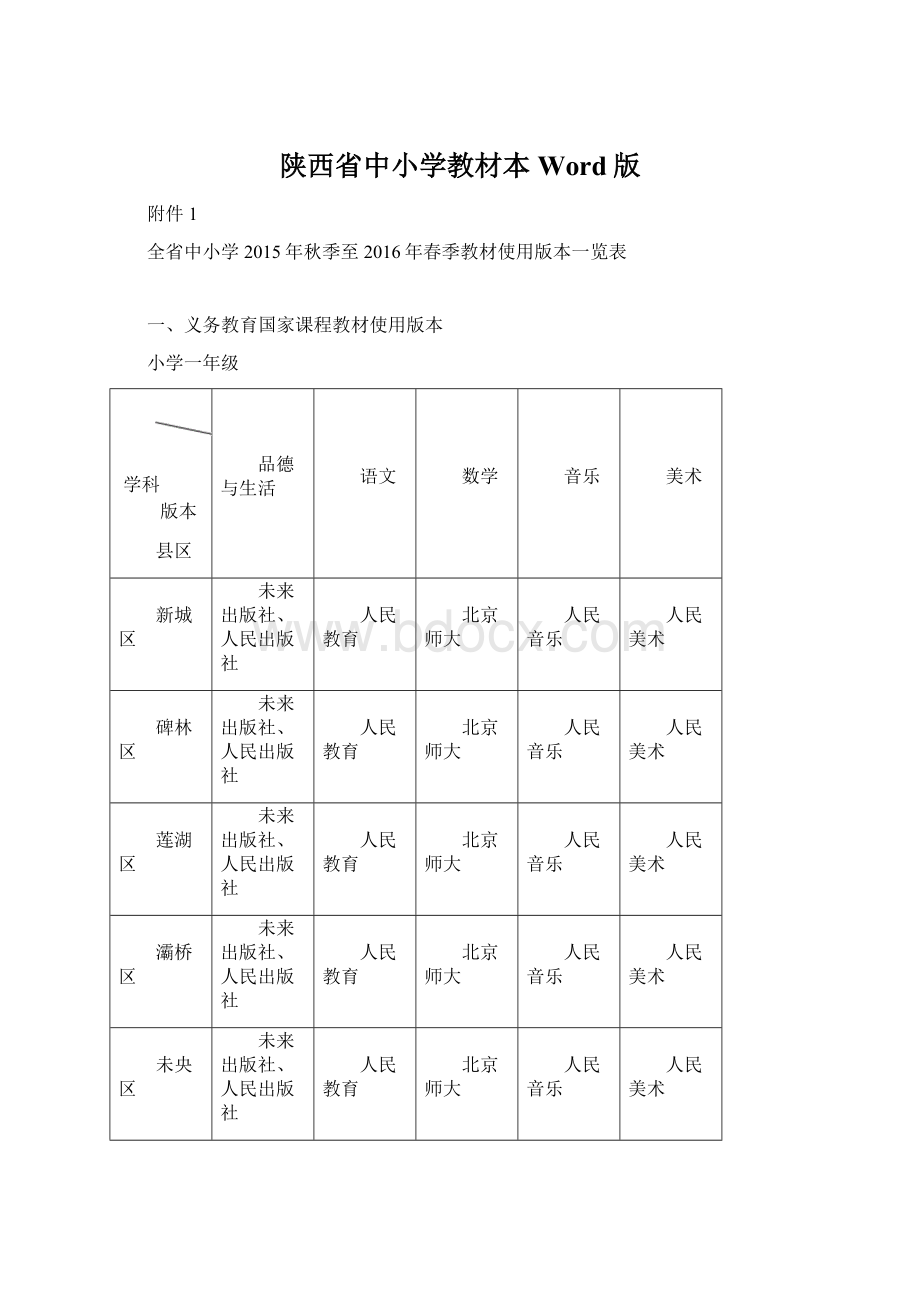 陕西省中小学教材本Word版.docx