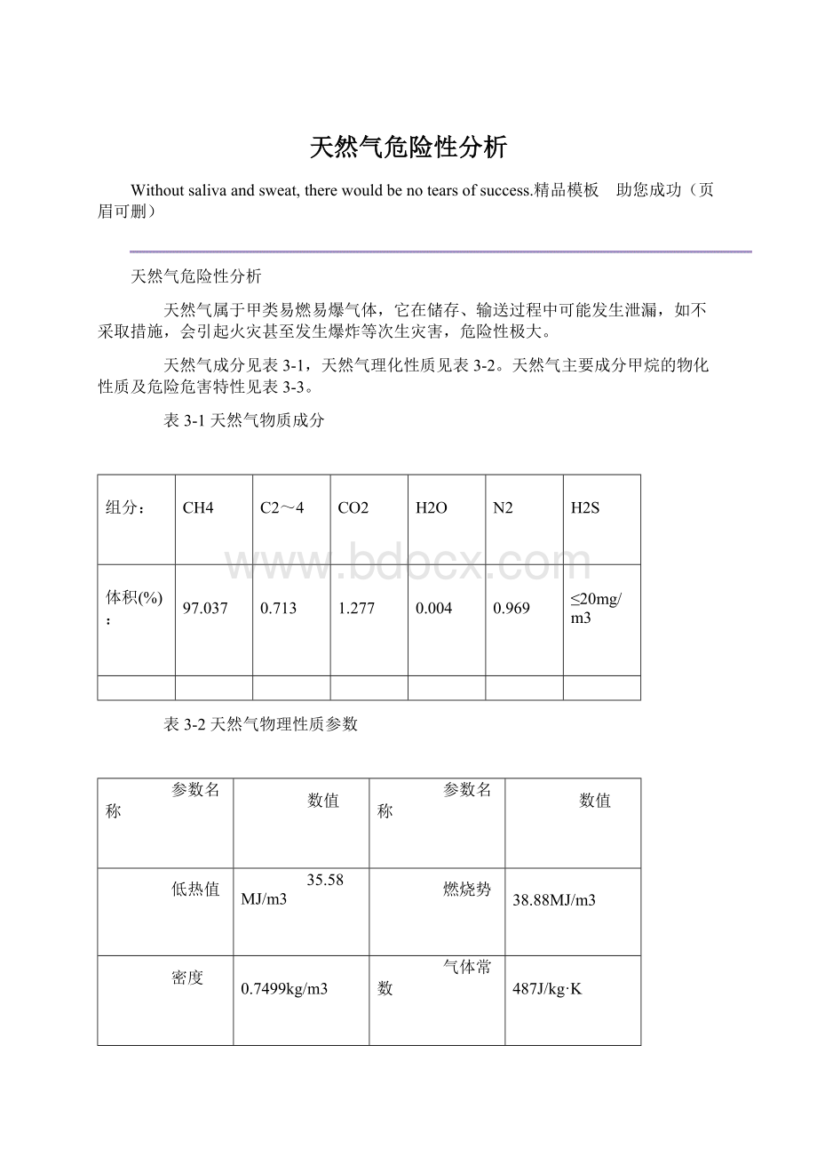 天然气危险性分析Word文档下载推荐.docx