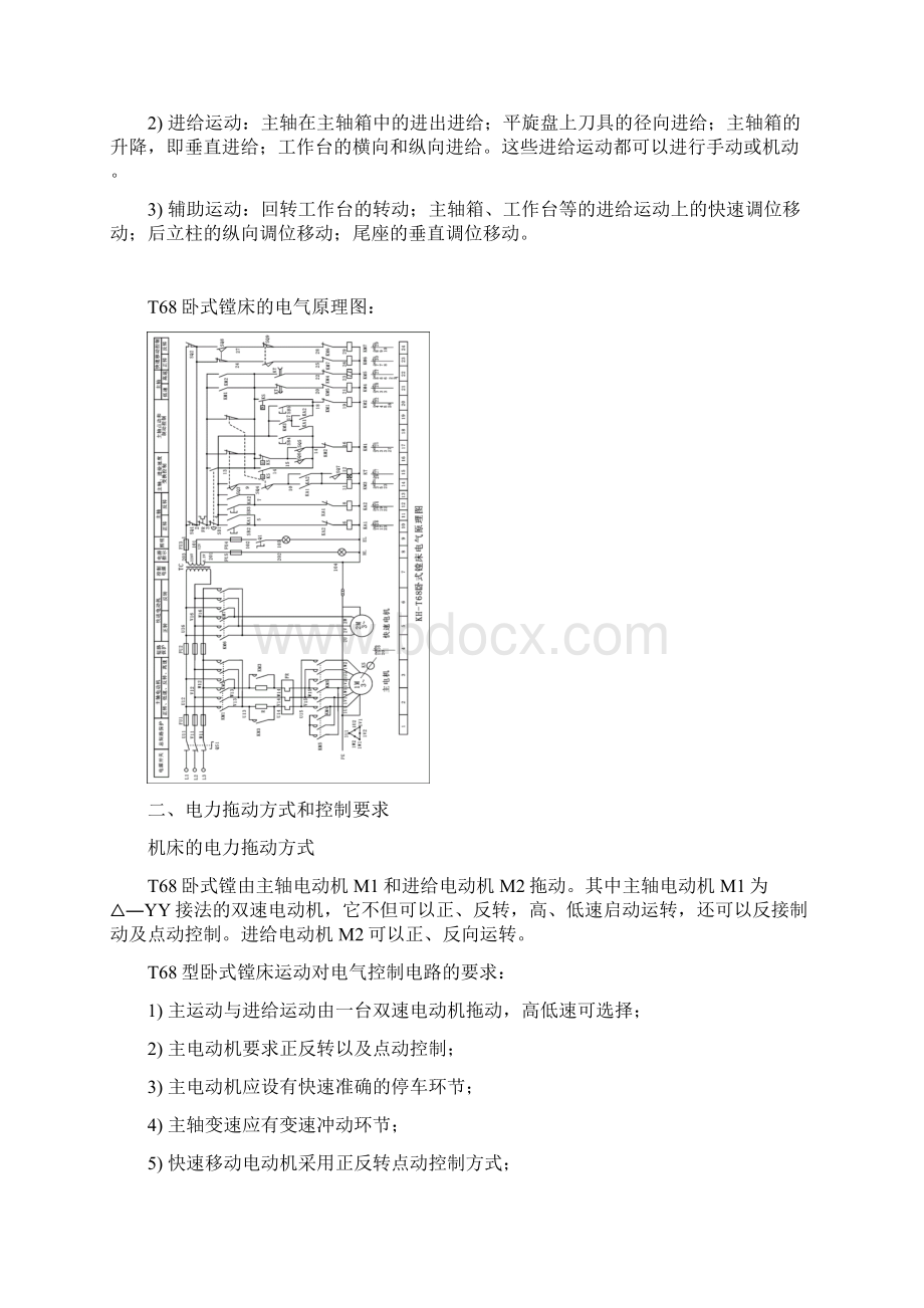 PLC对T68卧式铣镗床电气控制线路的改造说明书课程设计.docx_第3页