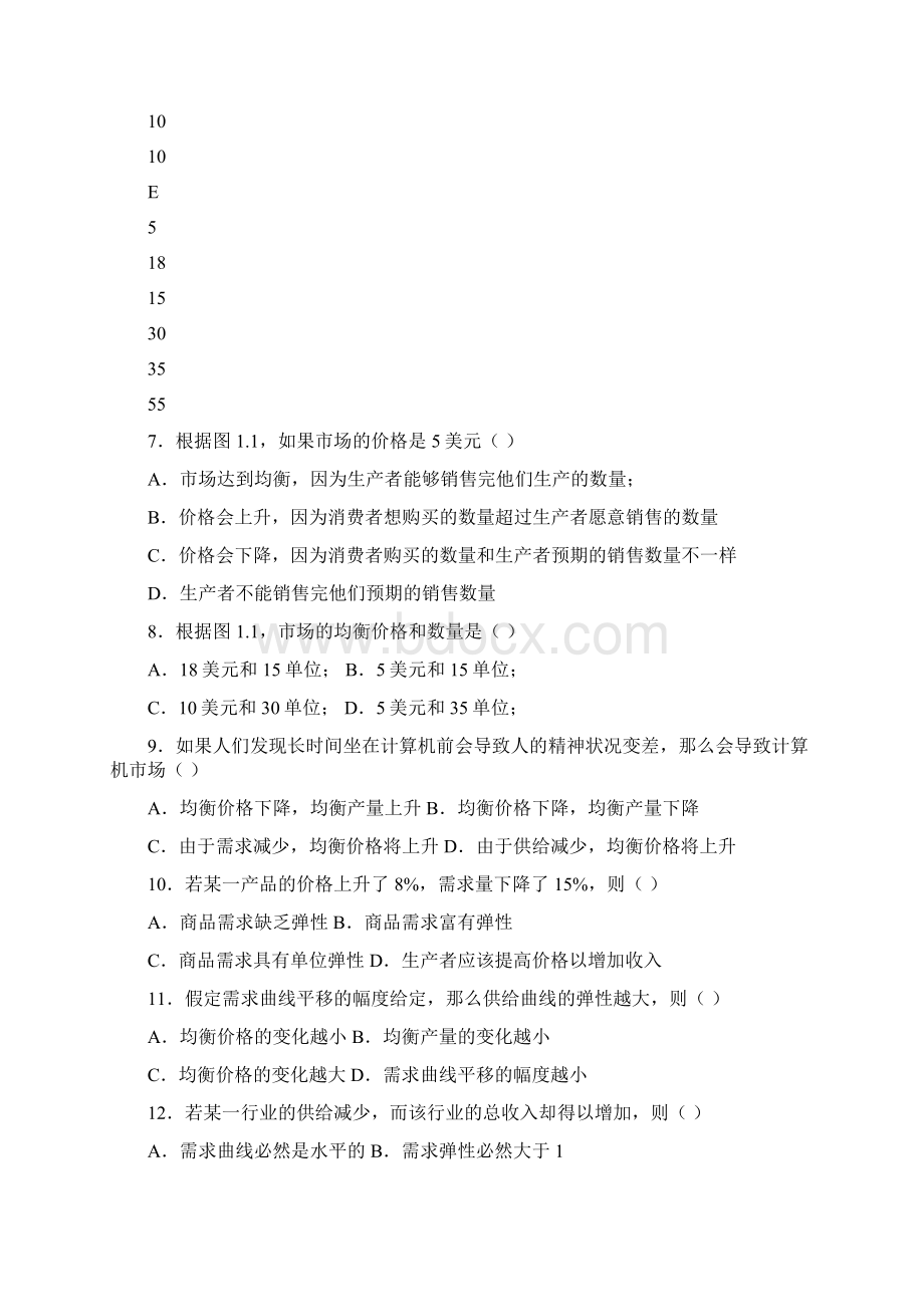 《马工程西方经济学微观部分习题集》第一章需求供给和均衡价格一.docx_第2页