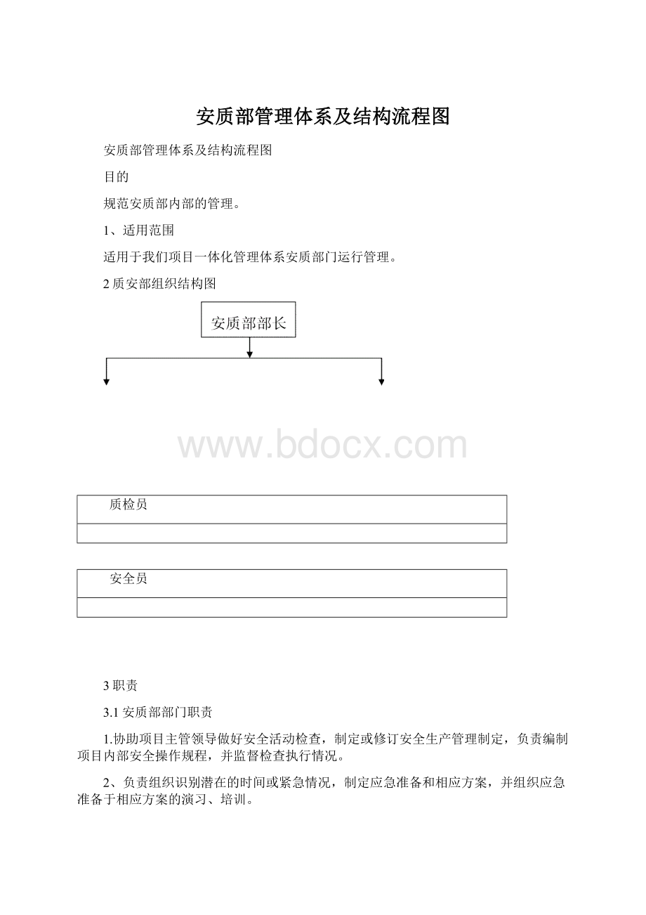 安质部管理体系及结构流程图.docx