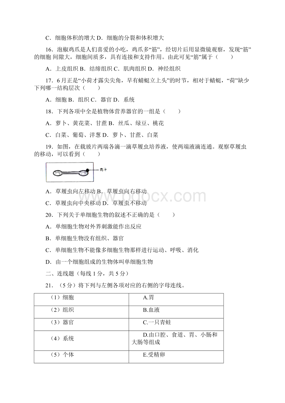 辽宁省沈阳市法库县学年七年级上学期期中考试生物试题 解析版.docx_第3页