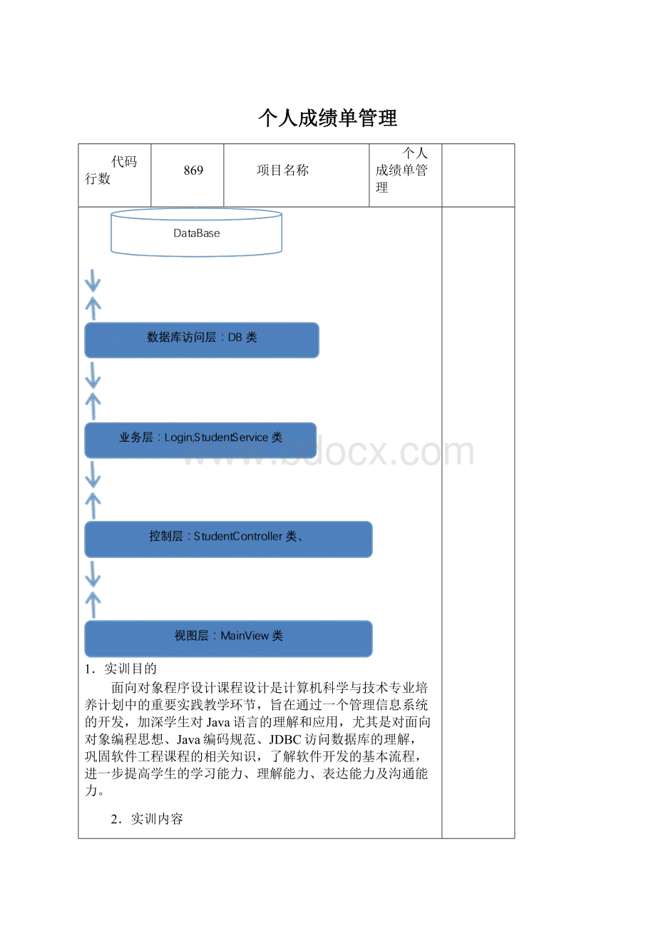 个人成绩单管理.docx_第1页