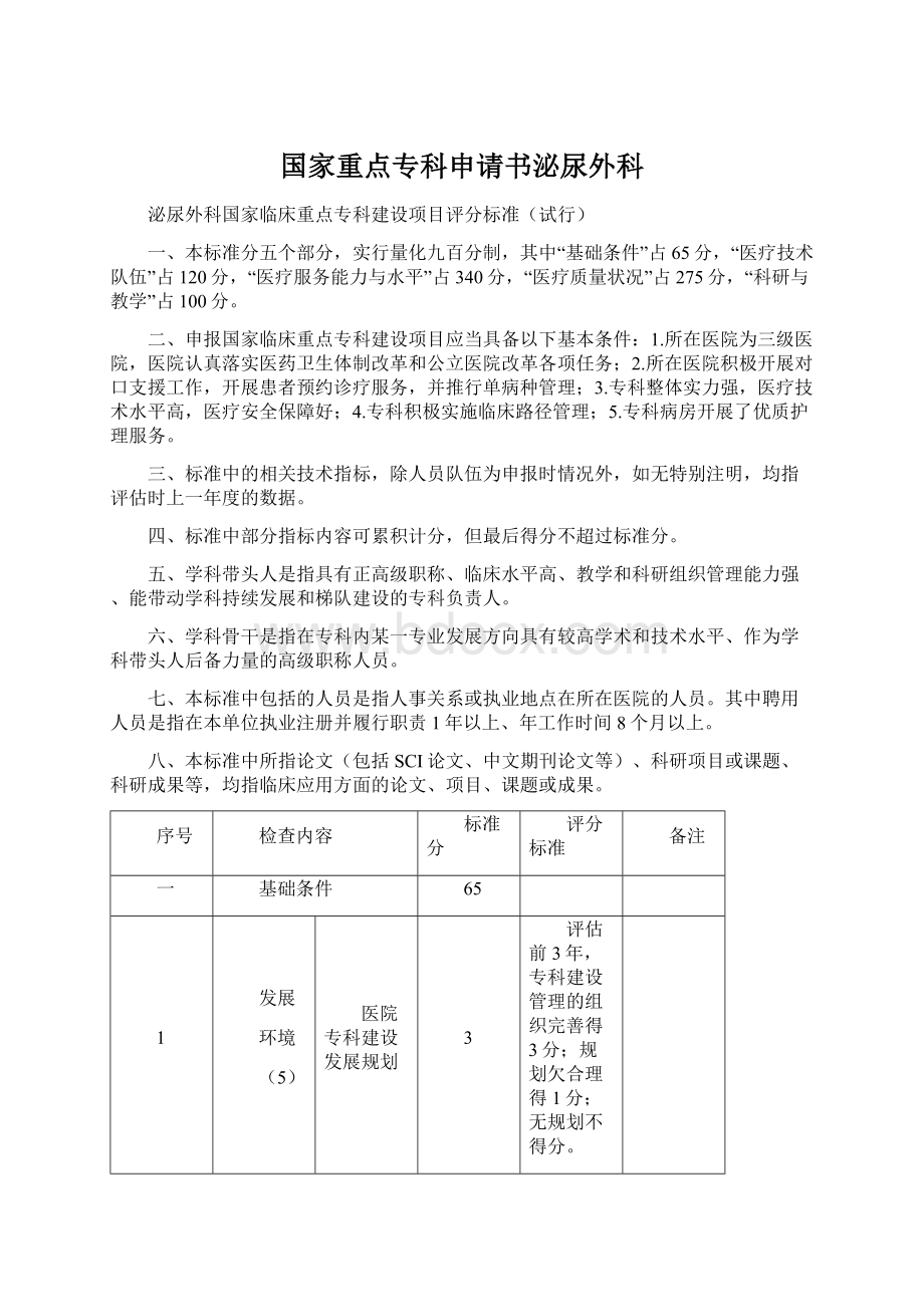 国家重点专科申请书泌尿外科Word格式.docx