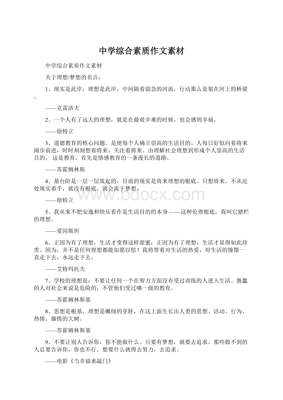 中学综合素质作文素材文档格式.docx