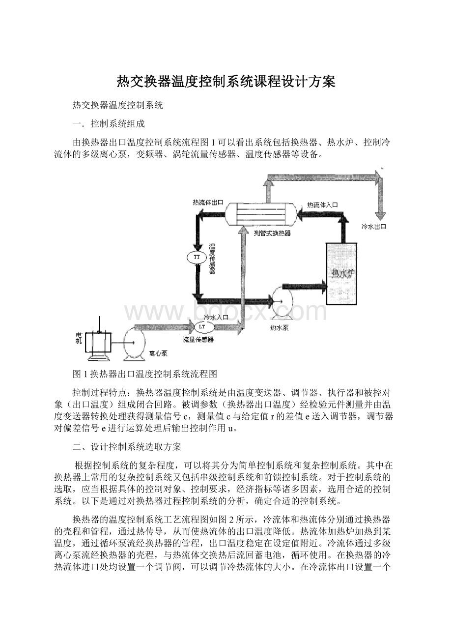 热交换器温度控制系统课程设计方案.docx_第1页