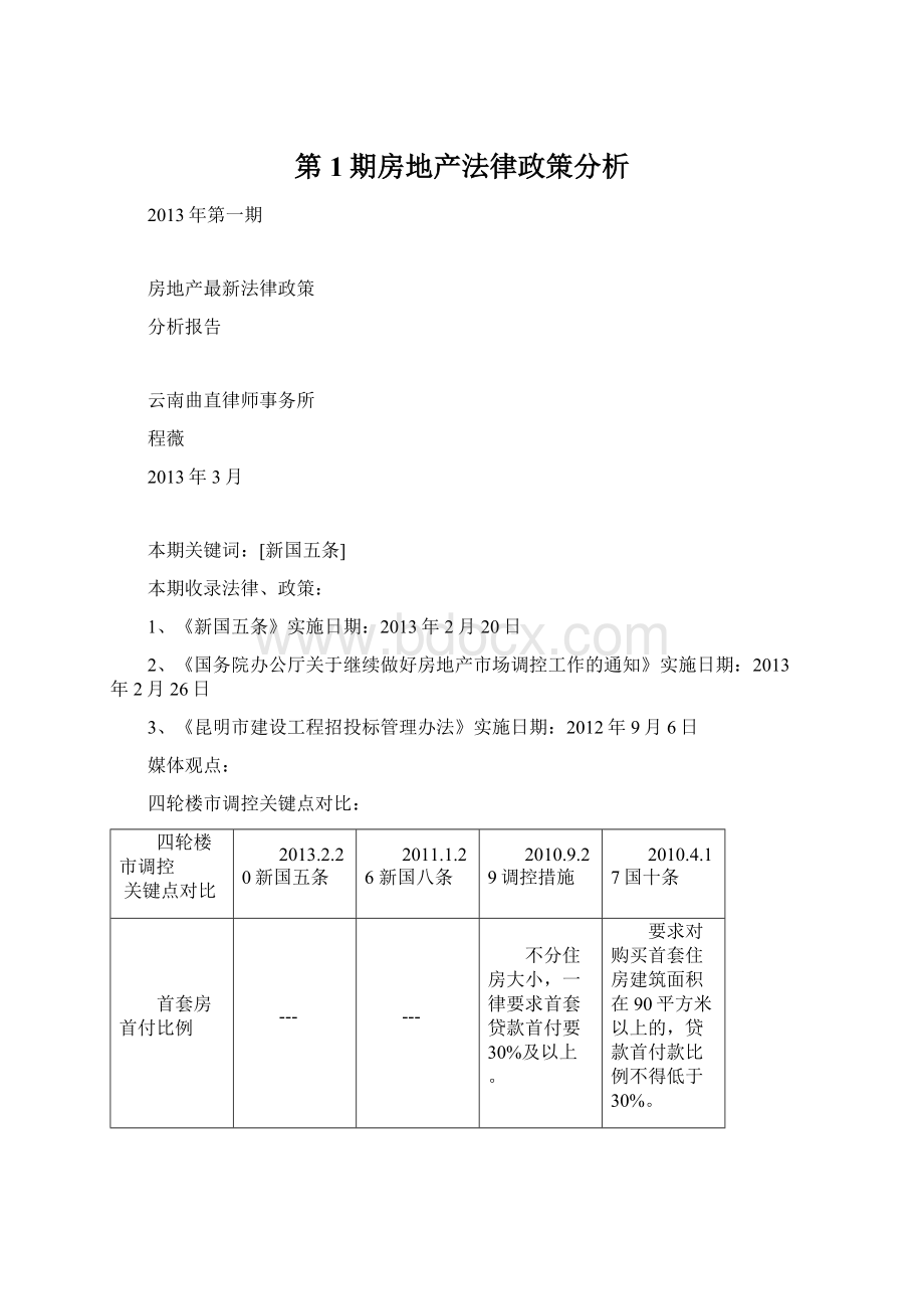 第1期房地产法律政策分析.docx