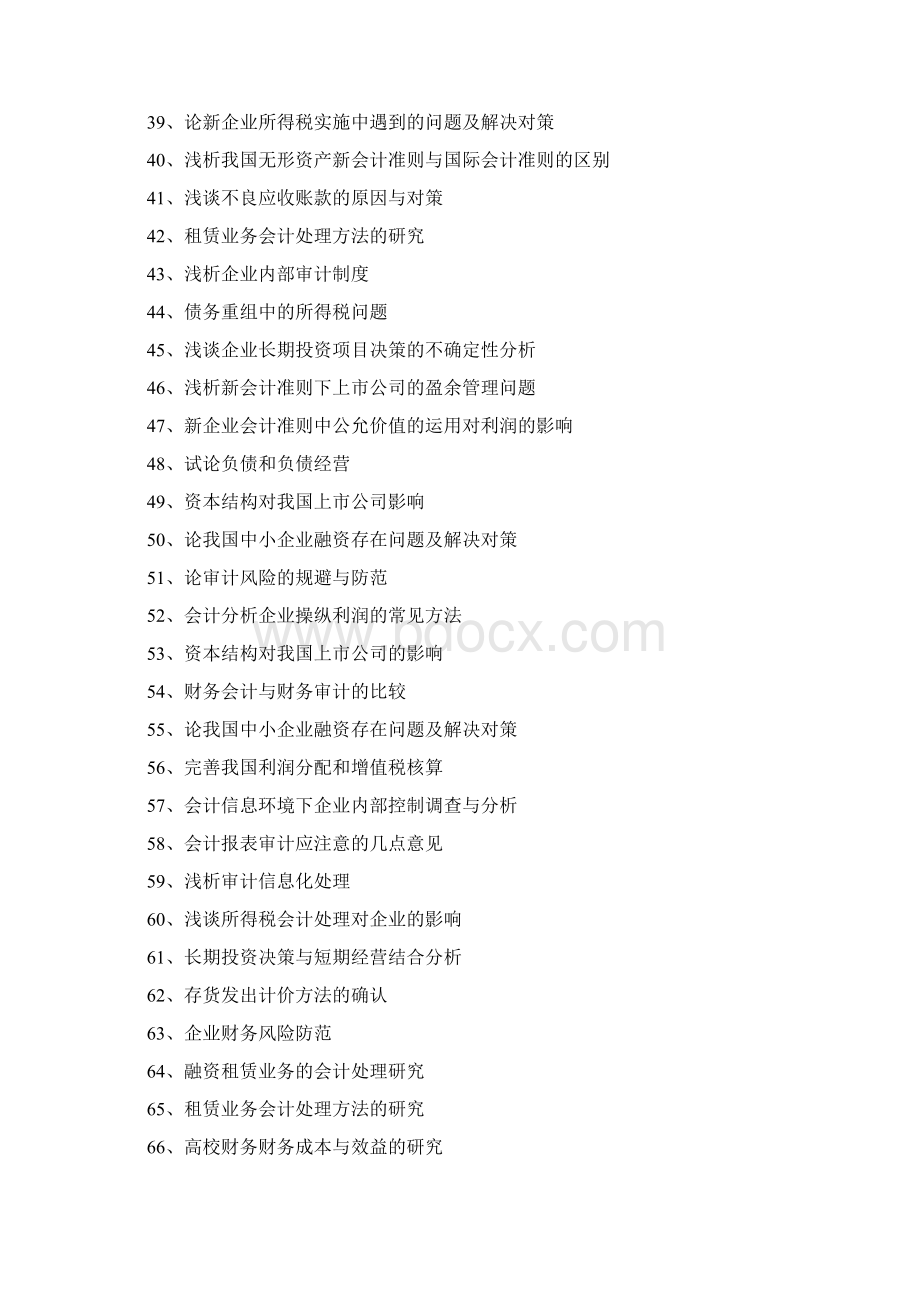 会计专业毕业论文选题题目Word文档格式.docx_第2页