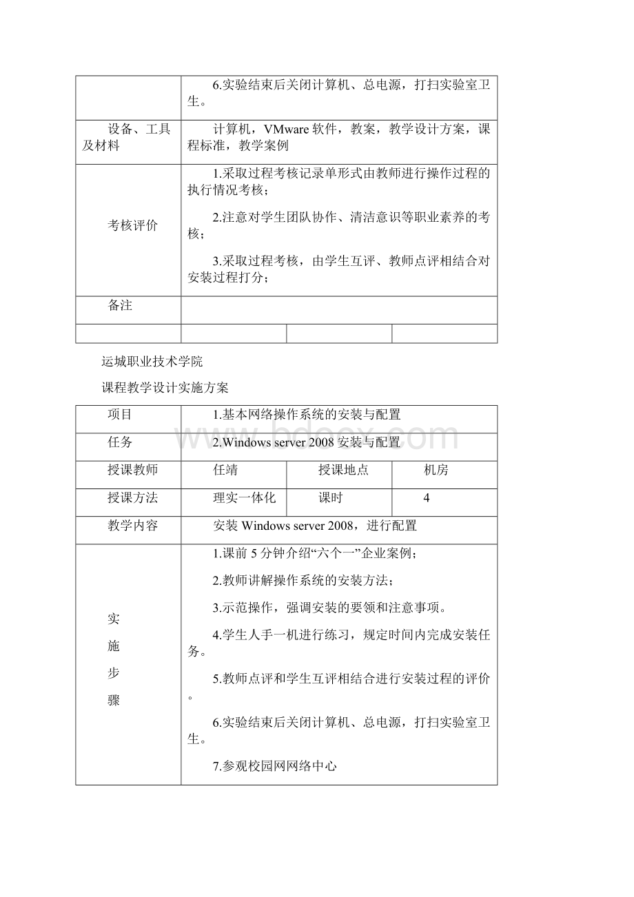 电子信息工程系任靖《网络管理与维护》课程设计实施方案之欧阳育创编.docx_第2页