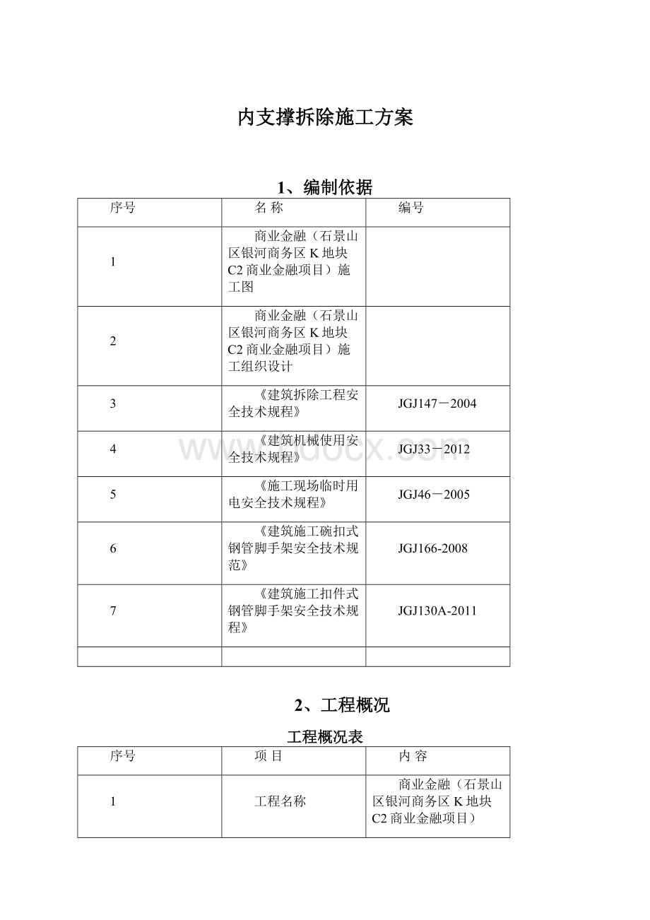 内支撑拆除施工方案.docx_第1页