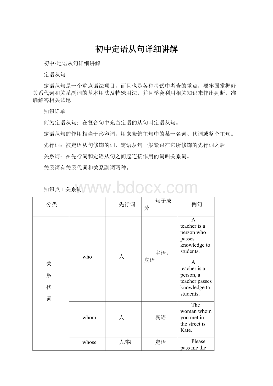 初中定语从句详细讲解.docx_第1页