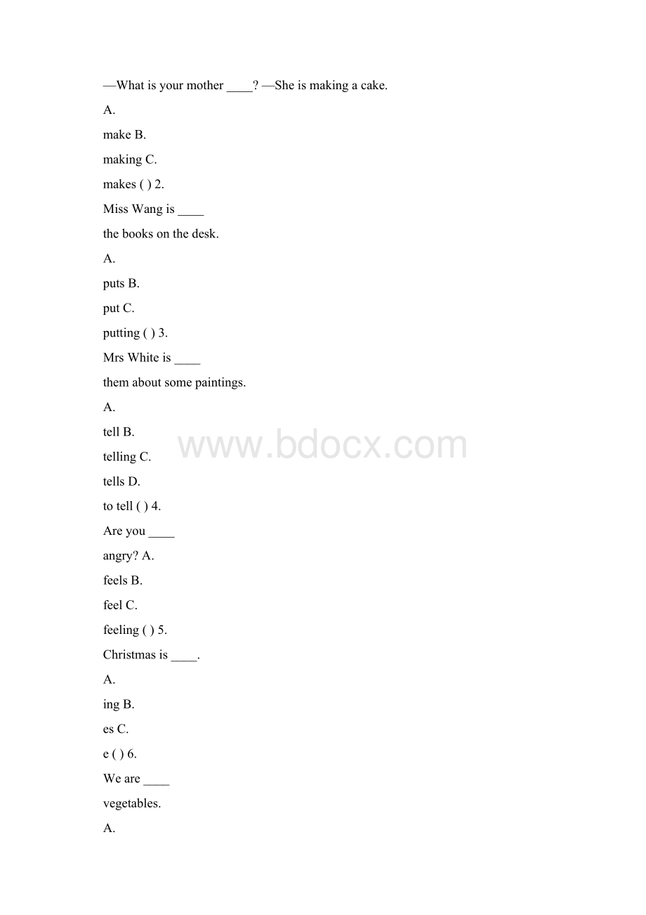 小升初英语专项复习题现在进行时专项训练精编Word文档格式.docx_第2页