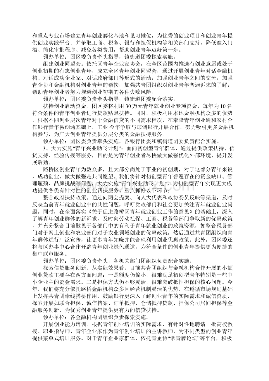 促进青年就业创业工作方案文档格式.docx_第3页