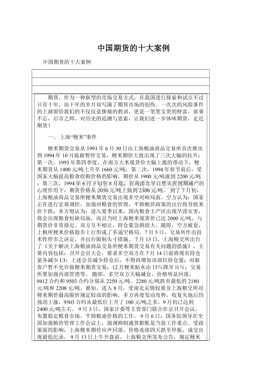 中国期货的十大案例文档格式.docx