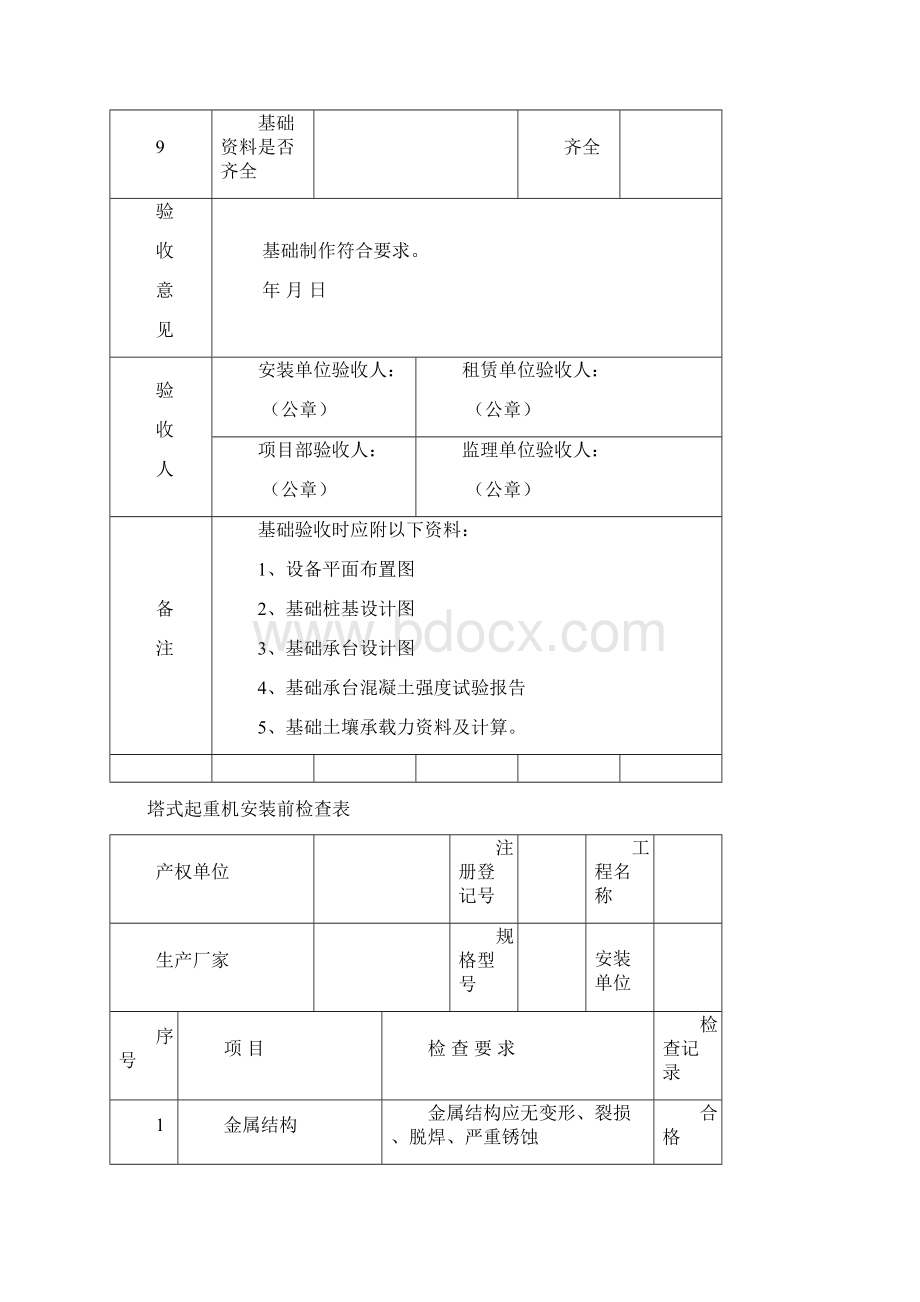 建筑起重机械基础验收表表.docx_第2页