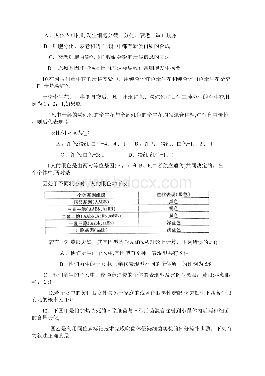 安徽省江淮十校最新高三第一次联考生物试题Word格式文档下载.docx_第3页