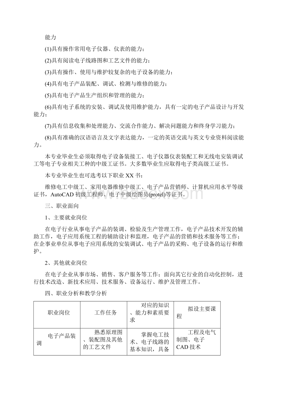 五年制高职应用电子技术专业人才培养方案.docx_第2页