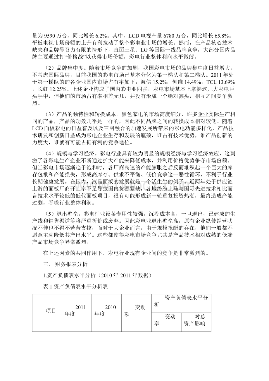 海信电器财务分析Word文档下载推荐.docx_第2页