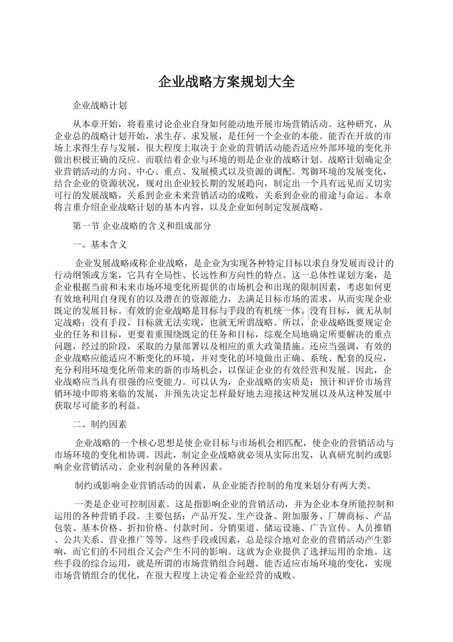 企业战略方案规划大全Word格式文档下载.docx