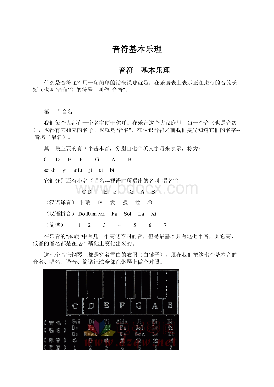 音符基本乐理.docx