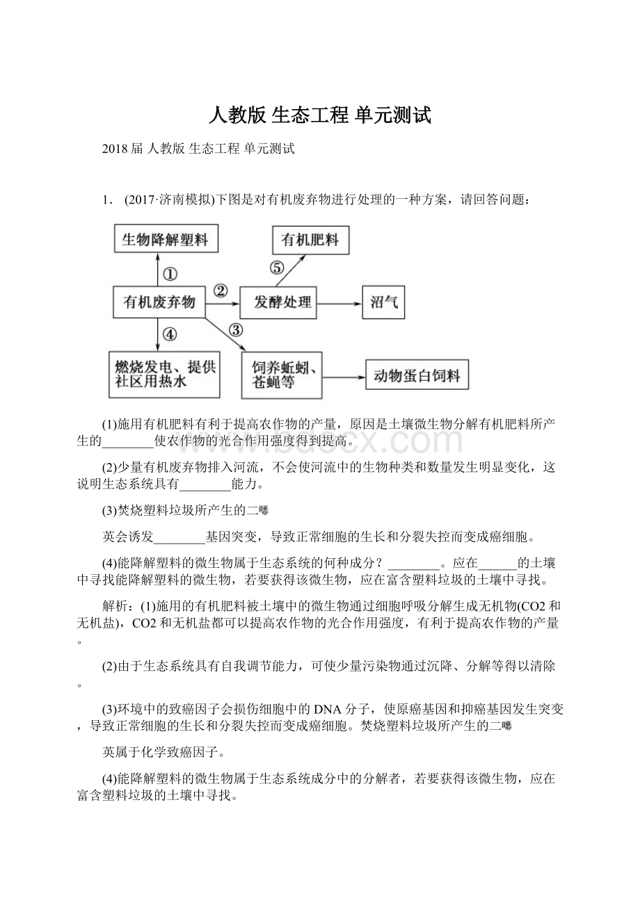 人教版 生态工程单元测试Word文件下载.docx