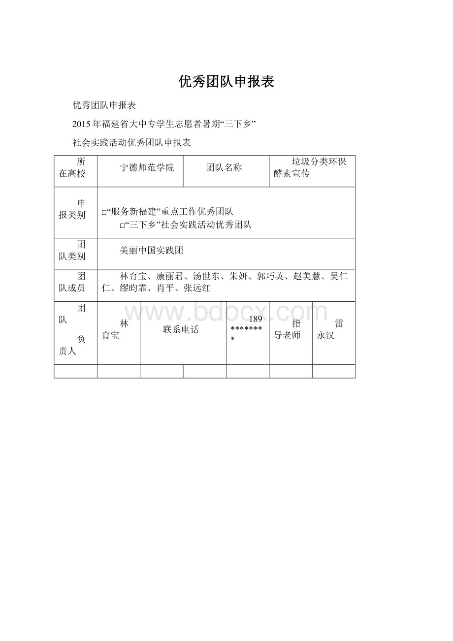 优秀团队申报表.docx_第1页