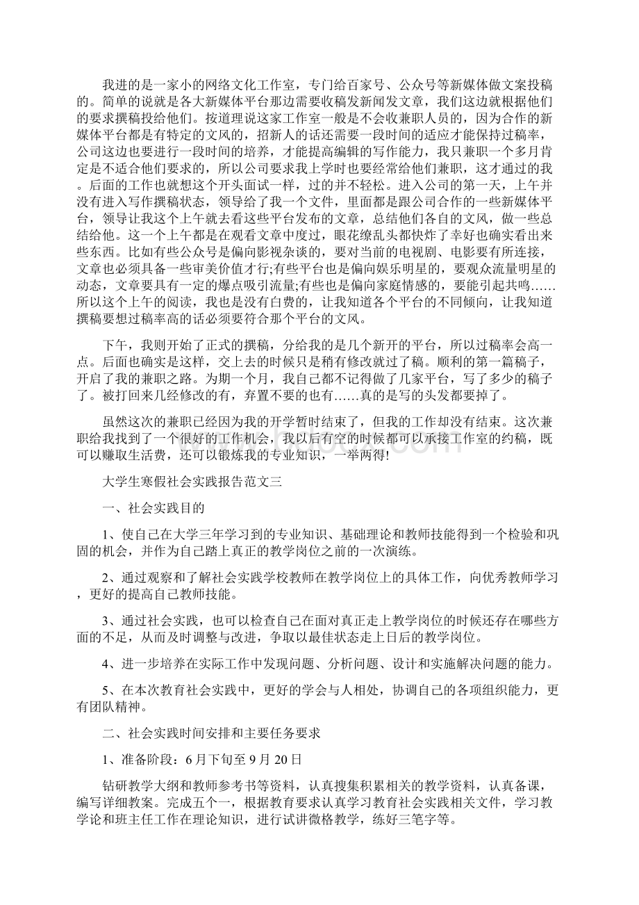 大学生寒假社会实践报告范文四篇.docx_第3页