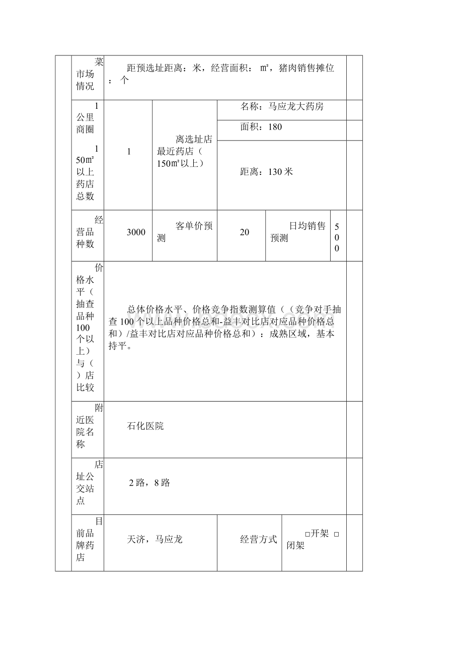 门面调研选址表格.docx_第2页