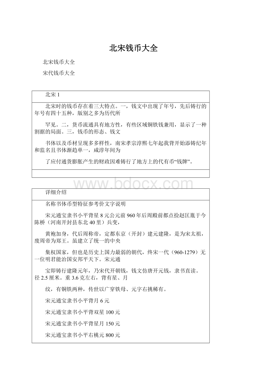 北宋钱币大全Word下载.docx_第1页